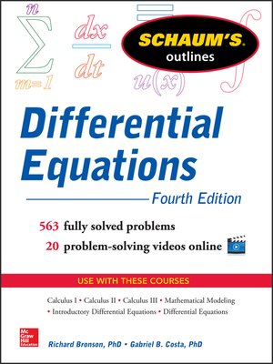cover image of Schaum's Outline of Differential Equations